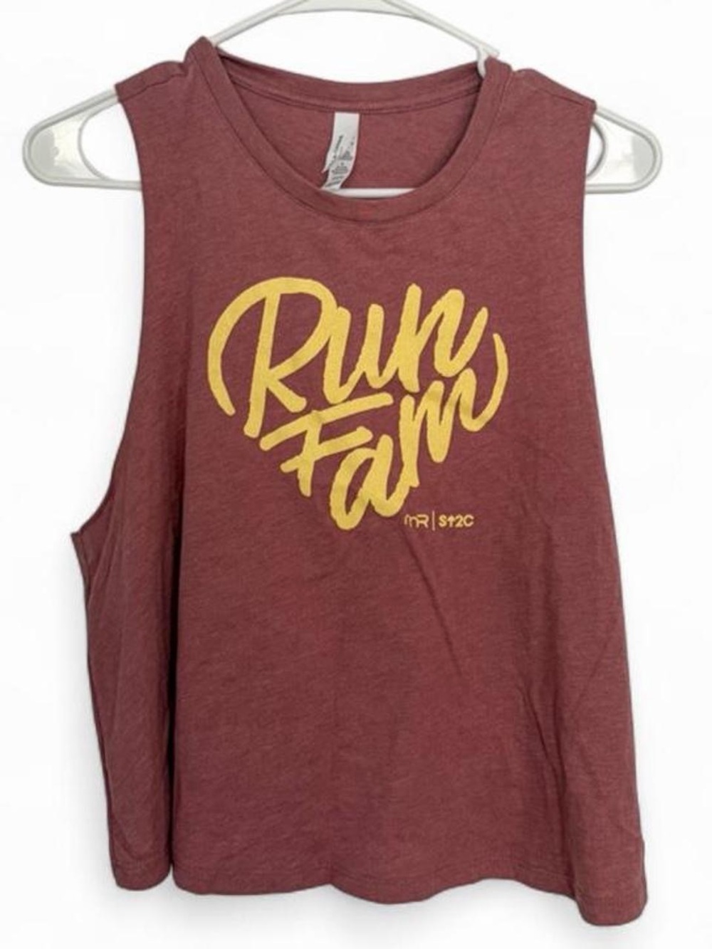 Night Nation Run Mauve Pink Run Fam Crop Muscle Tank Top